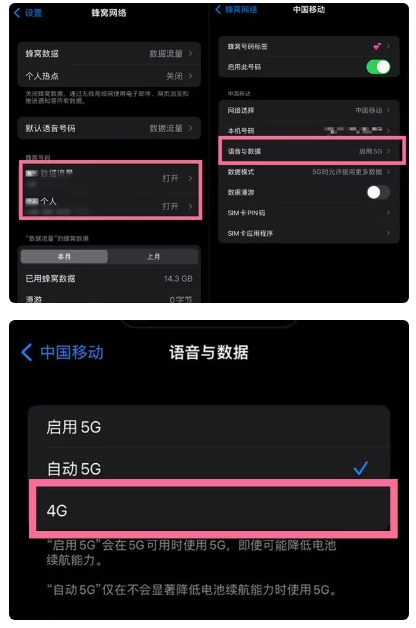 大理苹果手机维修分享iPhone14如何切换4G/5G? iPhone14 5G网络切换方法 